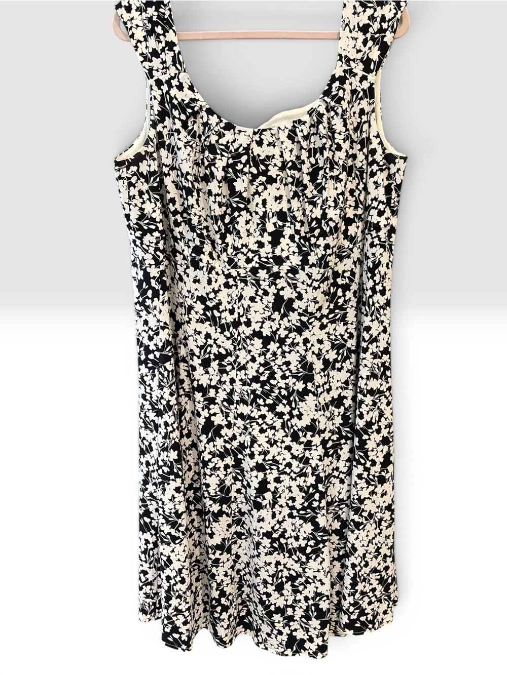 Ella Black and White Floral Midi Dress